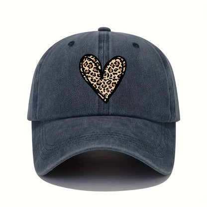 Valentine's Day Leopard Print Heart Print Baseball Cap