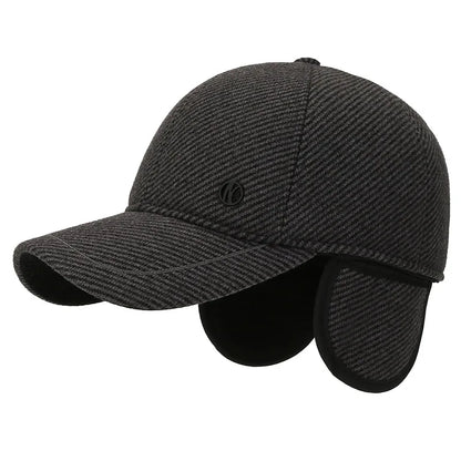 Auturnn Thick Warm Men Winter Baseball Cap With Ear Flaps