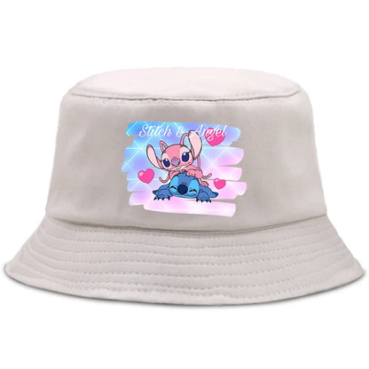Lilo Stitch Cotton Foldable Bucket Hat Women Hat Boys Girls Fishing Hunting Cap