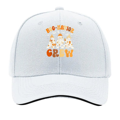 Halloween Ghost Boo-Havior Crew Sandwich Baseball Cap