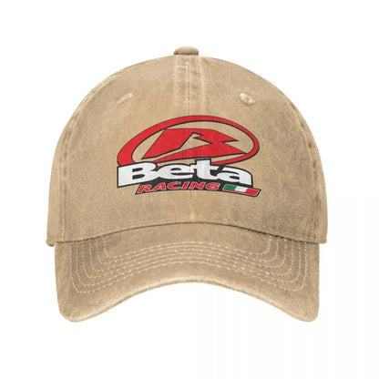Vintage Beta Racing Baseball Cap Unisex Distressed Denim Snapback Caps