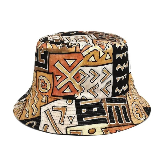 2024 Four Seasons Polyester Geometric Print Bucket Hat Fisherman Hat