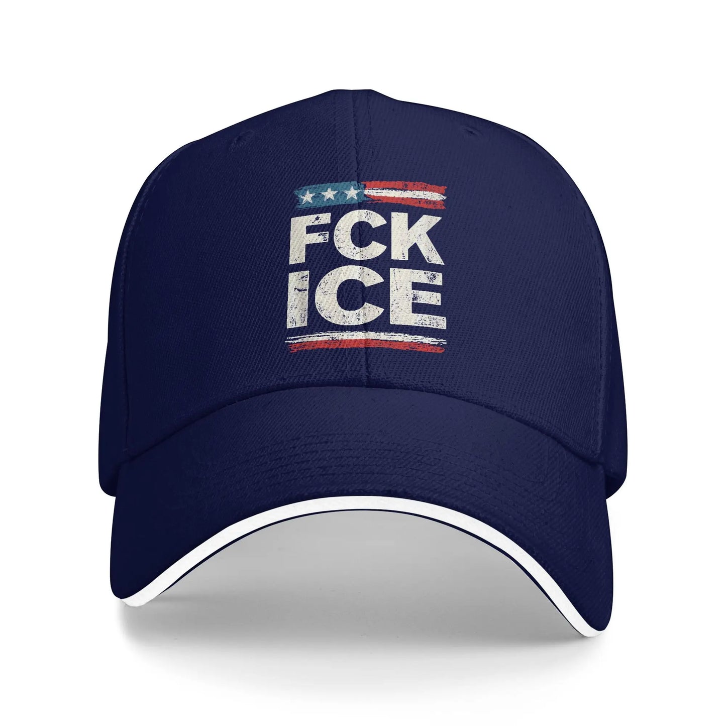 Retro Vintage F ICE US Flag Distressed Baseball Cap