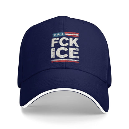 Retro Vintage F ICE US Flag Distressed Baseball Cap