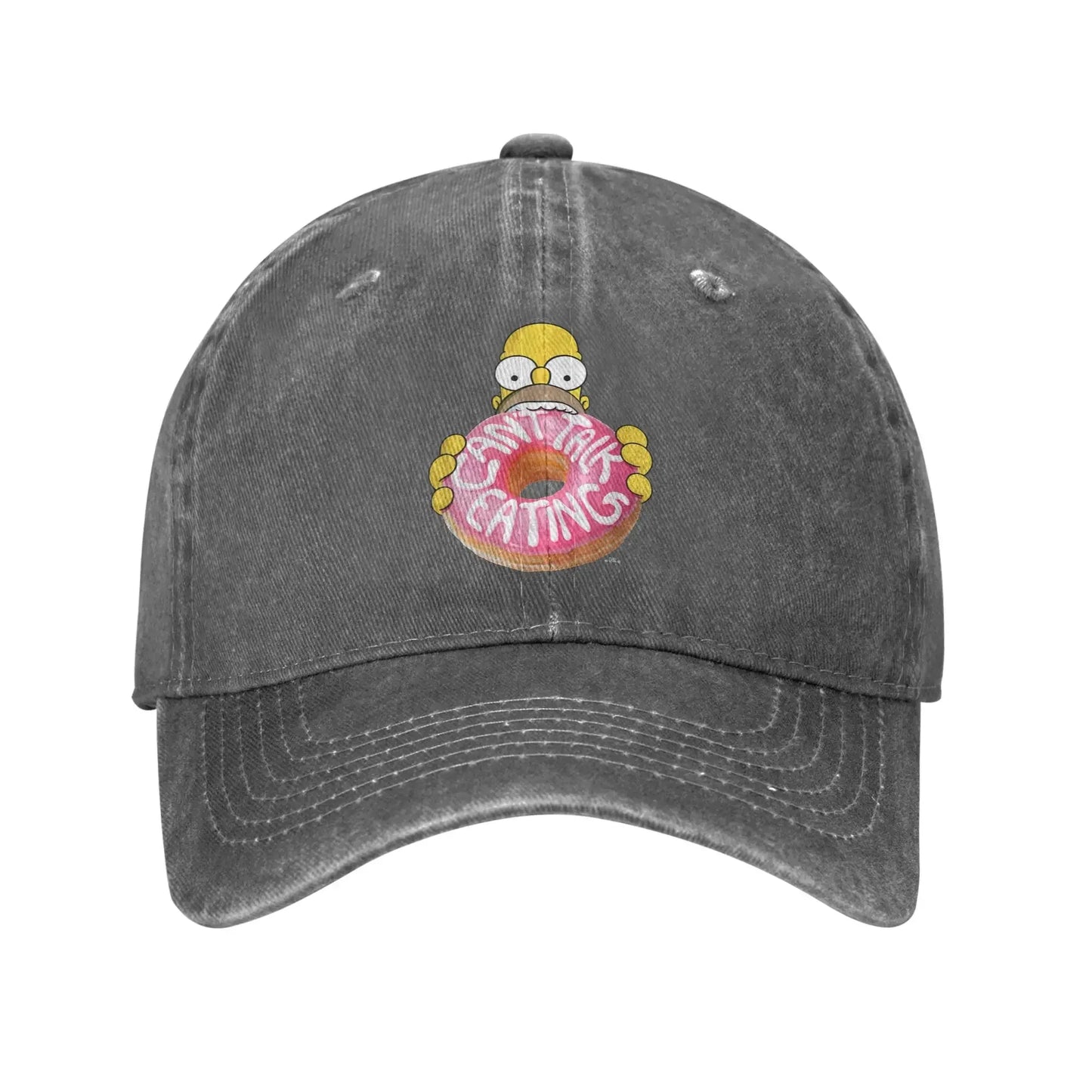 The S-simpson Homer Can't Talk Eating Donut Baseball Cap