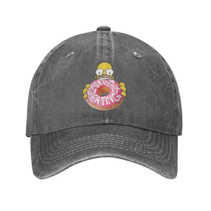 The S-simpson Homer Can't Talk Eating Donut Baseball Cap