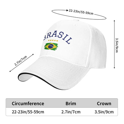 Unisex Brasil National Flag Brazil Hat Fashion Baseball Cap