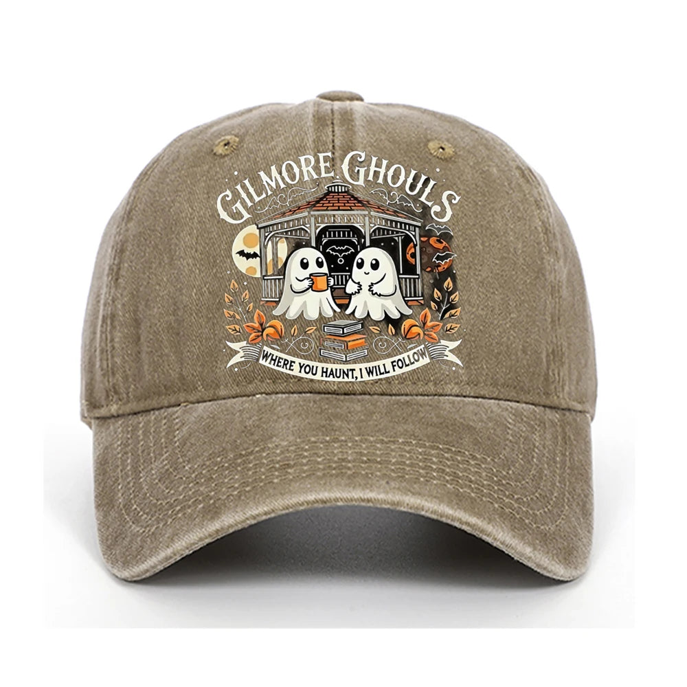 Letter Ghost Printed Baseball Cap For Men And Women
