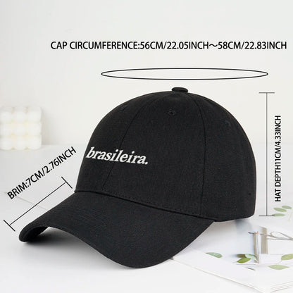 "brasileira" Embroidered Multi-color Baseball Cap