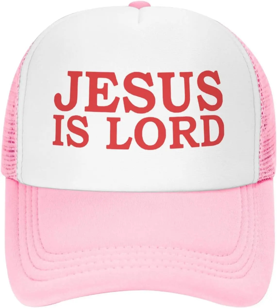 Jesus Is Lord Baseball Hat Pink Mesh Baseball Cap