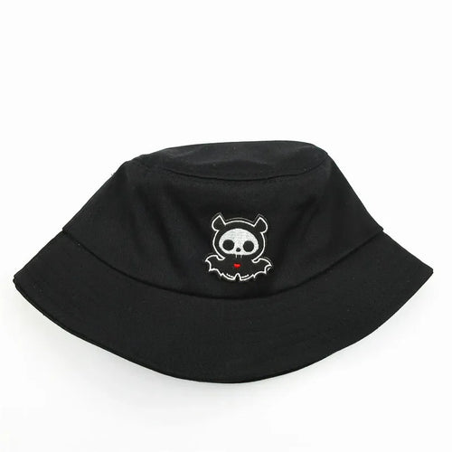 Four Seasons Cartoon Ghost Embroidery Cotton Bucket Hat