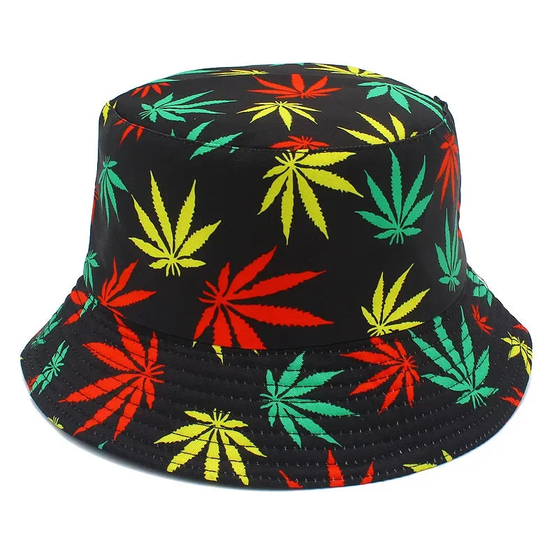 Hats Outdoor Fishman Cap Wide Brim Beach Panama Maple Leaves Sun Caps Men Women Bucket Hat