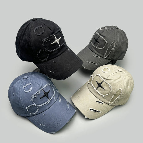 Broken Style Cross Star Letter Embroidery Baseball Hats