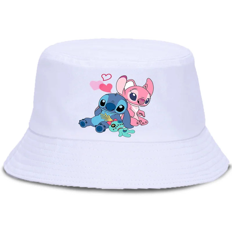 Lilo Stitch Cotton Foldable Bucket Hat Women Hat Boys Girls Fishing Hunting Cap