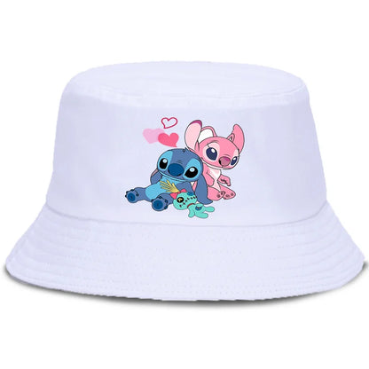 Lilo Stitch Cotton Foldable Bucket Hat Women Hat Boys Girls Fishing Hunting Cap