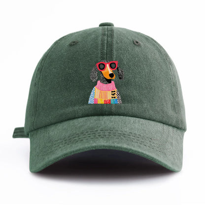DOG Print Washed Baseball Cap For Adults