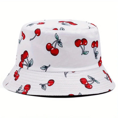 Classic Panama Hat Women Banana Printed Summer Hat Bucket Hat