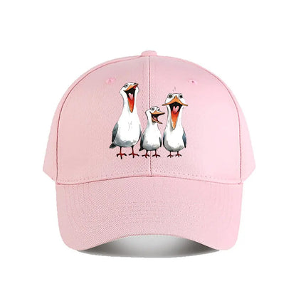 Three - Piece Cute Cartoon Seagull Plush Toy Set Baseball Cap