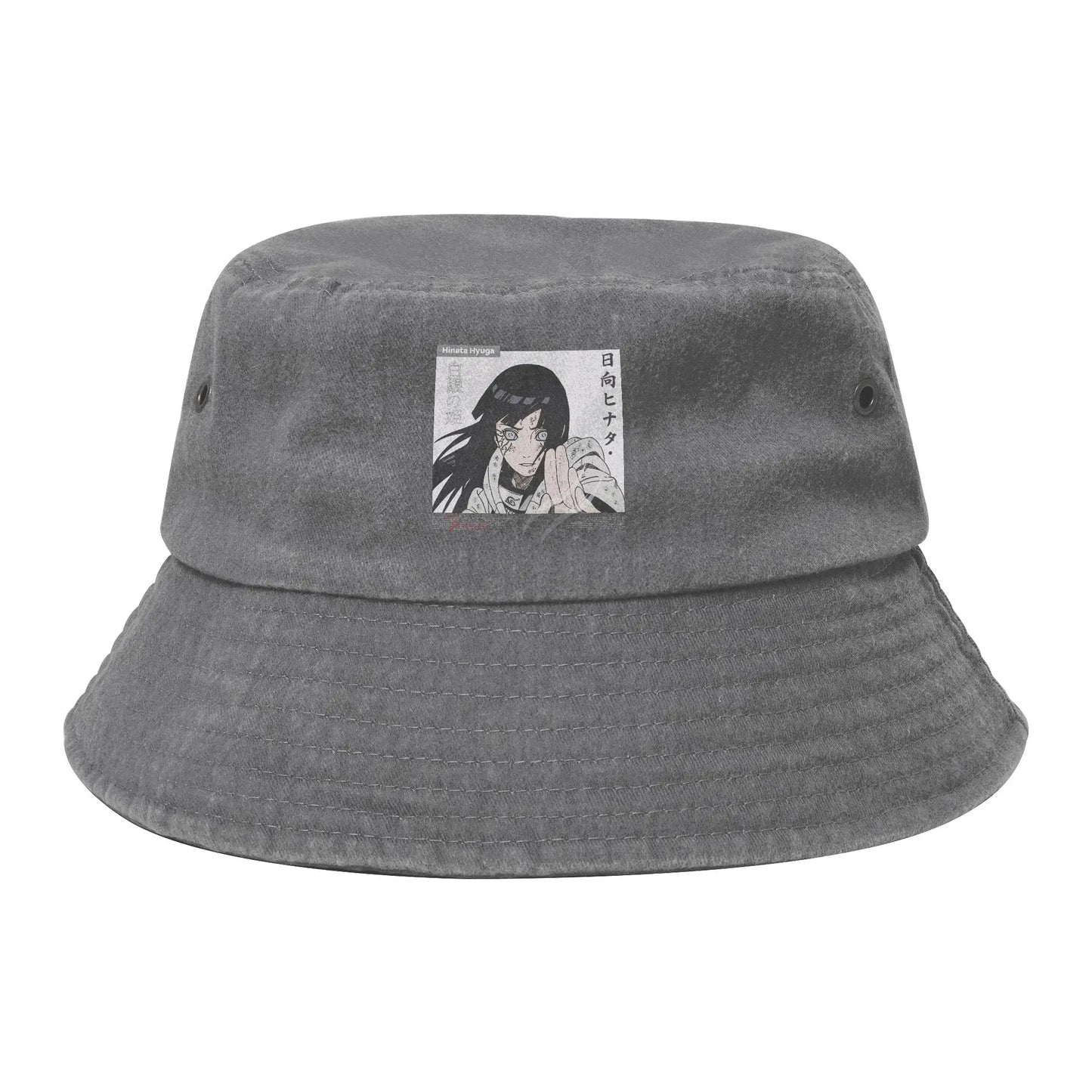 Spring Picnic Headwear Hinata Hyuga Naruto Washed Denim Bucket Hat