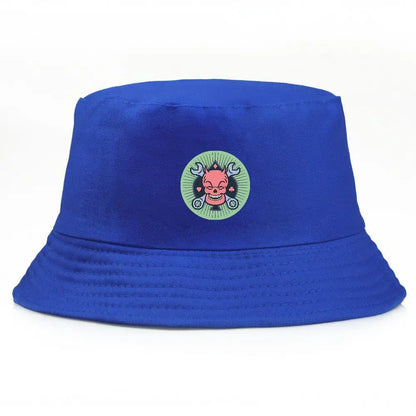 Summer Fisherman Bucket Hat, Cool Cartoon Printed Fishing Cap For Men Women
