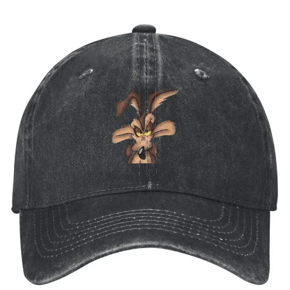 Unisex Wile E. Coyote Hats Classic Distressed Washed Cartoon Baseball Cap