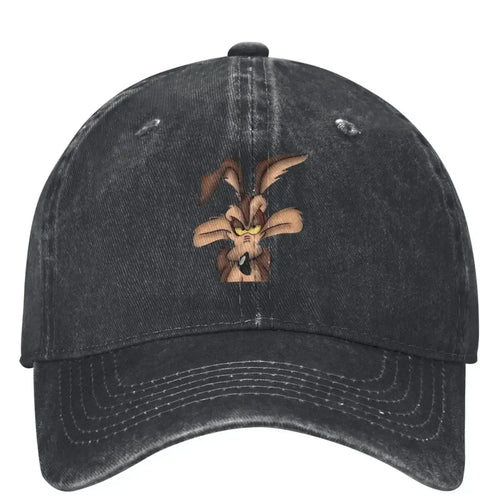 Unisex Wile E. Coyote Hats Classic Distressed Washed Cartoon Baseball Cap