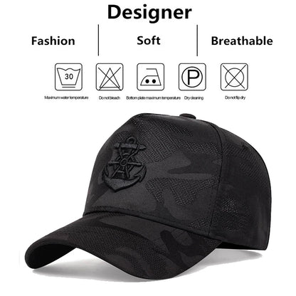 Unisex Anchor Embroidery Baseball Net Caps