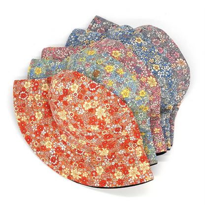 Spring and Summer Small Floral Print Bucket Hat