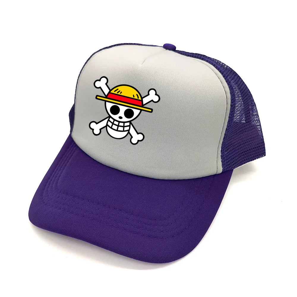 Monkey D Luffy Trucker Cap Men Anime One Piece Straw Hat Baseball Cap