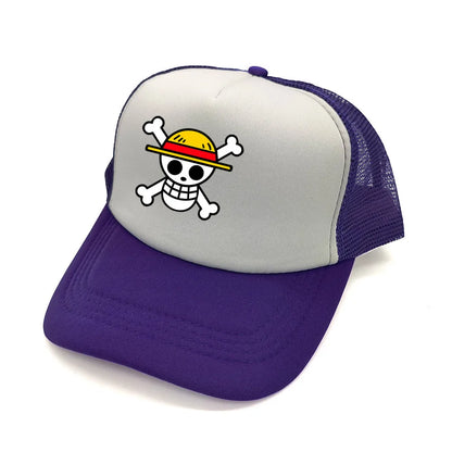 Monkey D Luffy Trucker Cap Men Anime One Piece Straw Hat Baseball Cap