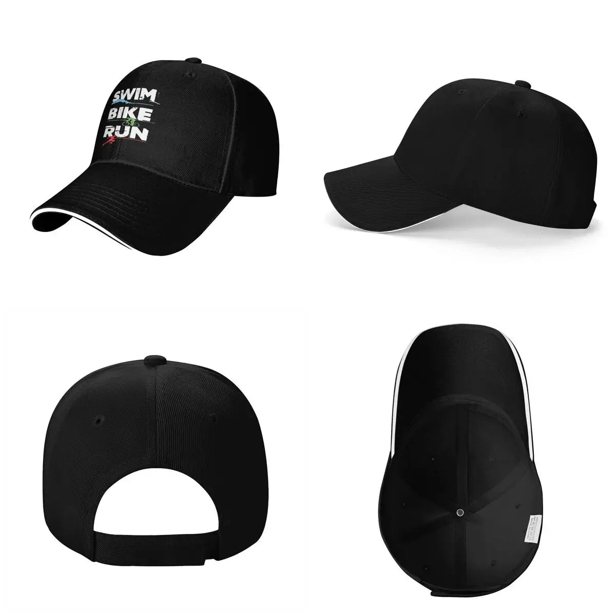 Triathlon Swim Bike Run Athlete Cap Fashion Casual Baseball Caps