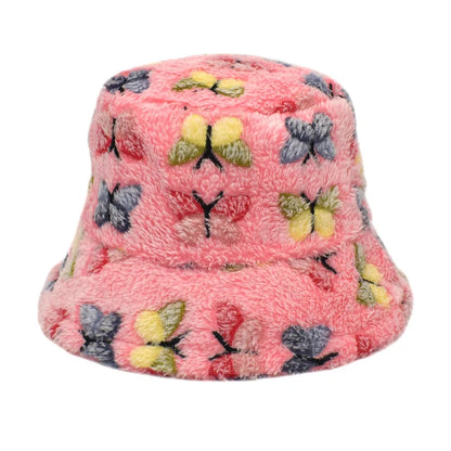 Winter Bucket Hat Women's Fashion Leopard Panama Warm Hat For Women
