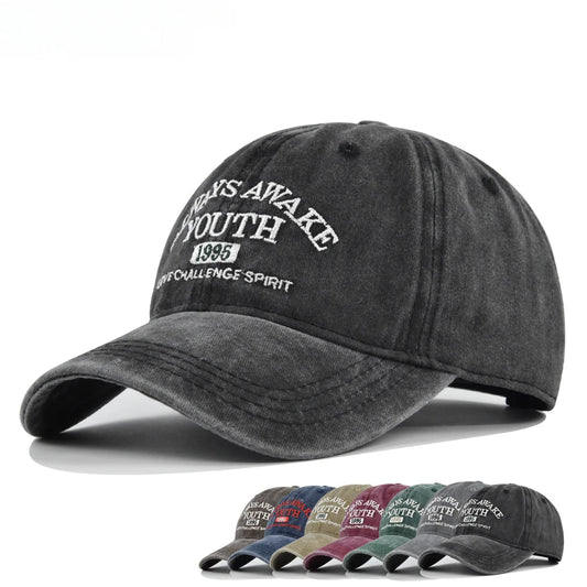 Men Women Letter Embroidered Baseball Cap Fashion Vintage Solid Casquette