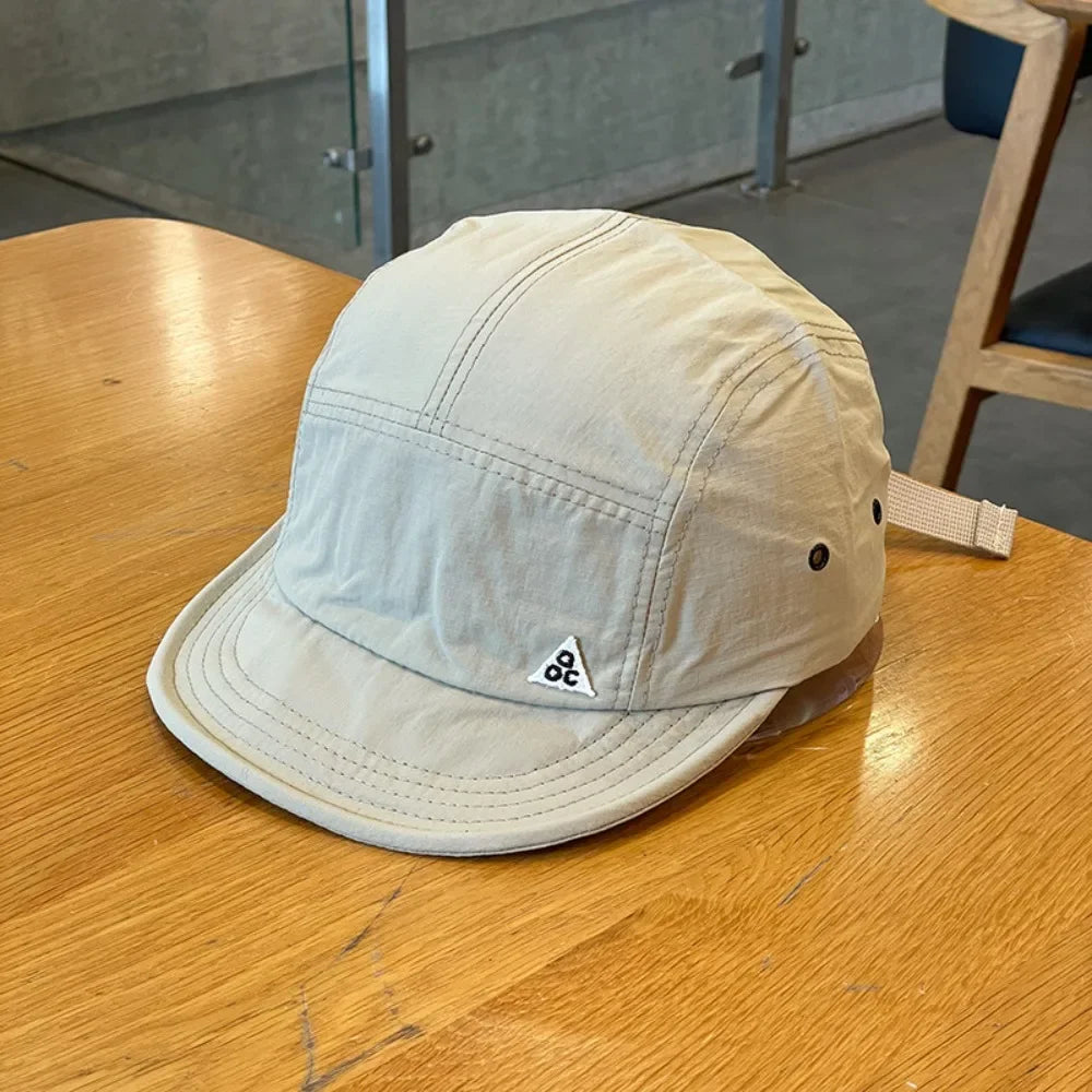 Fashion Plaid Thin Sun Cap Quick-drying Letter Embroidery Sports Running Cap Baseball Cap