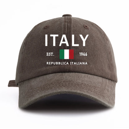 ITALY Print Washed Baseball Cap For Adults