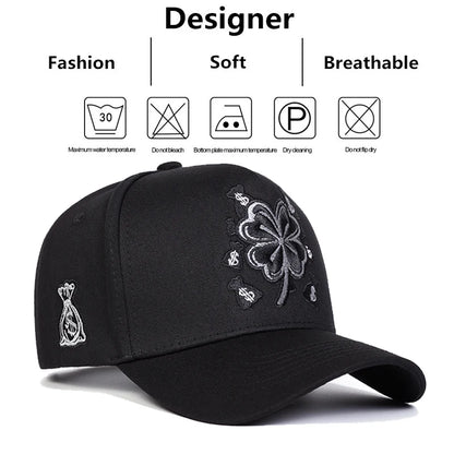 Unisex Four-Leaf Clover Embroidery Baseball Caps