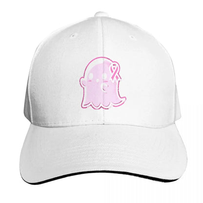 Pink Ribbon Ghost Charm Baseball Cap