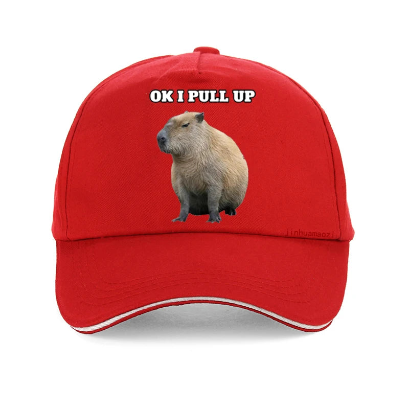 OK I Pull Up Capybara Baseball Cap