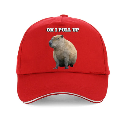 OK I Pull Up Capybara Baseball Cap