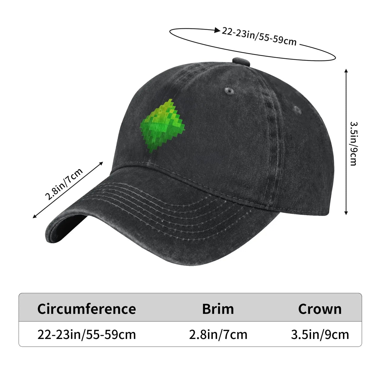 Summer The Sims 4 - Plumbob Diamond Gem 8bit Baseball Cap