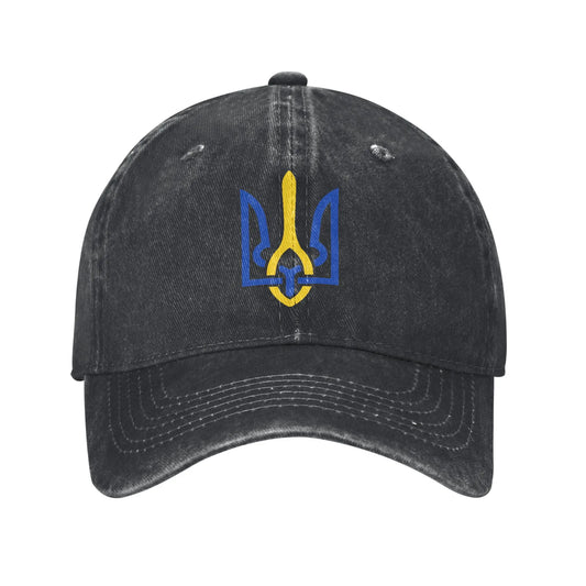 Ukrainian Coat Of Arms Washed Baseball Cap