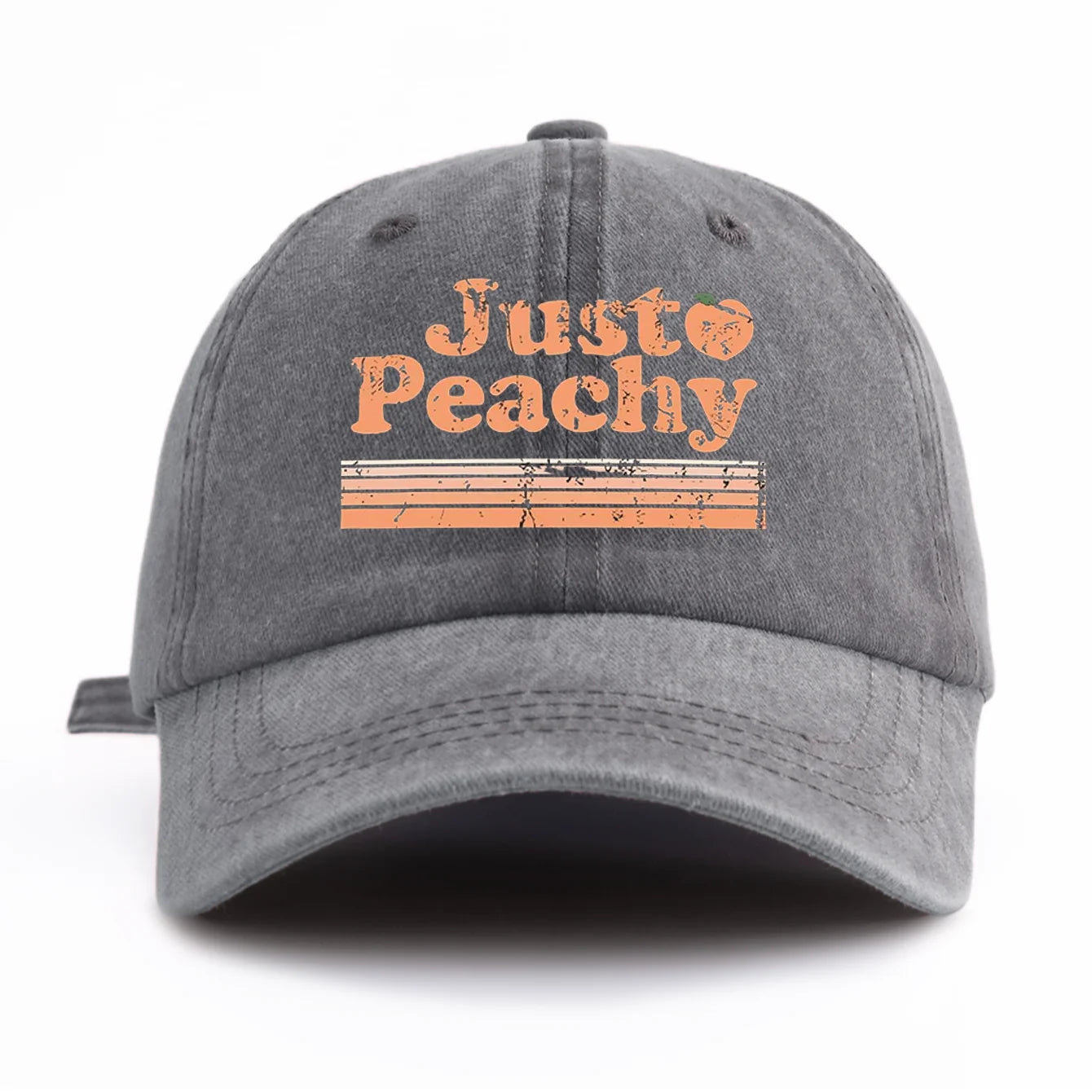 JUST PEACHY Print Washed Baseball Cap for Adults