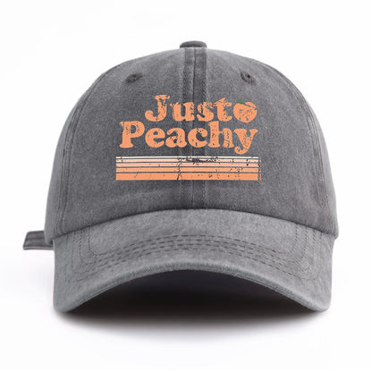 JUST PEACHY Print Washed Baseball Cap for Adults