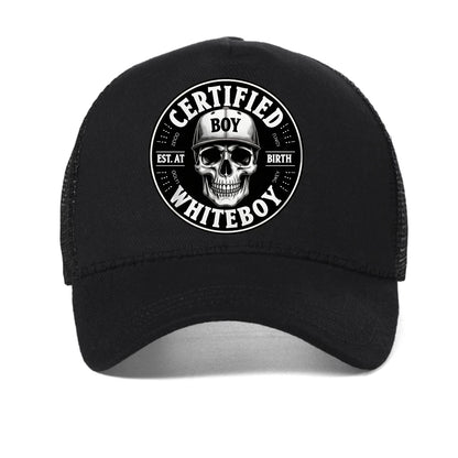 Certified Bold Skull Whiteboy Printed Baseball Cap