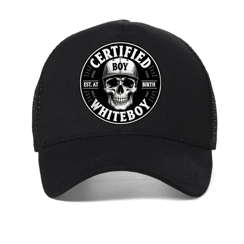 Certified Bold Skull Whiteboy Printed Baseball Cap