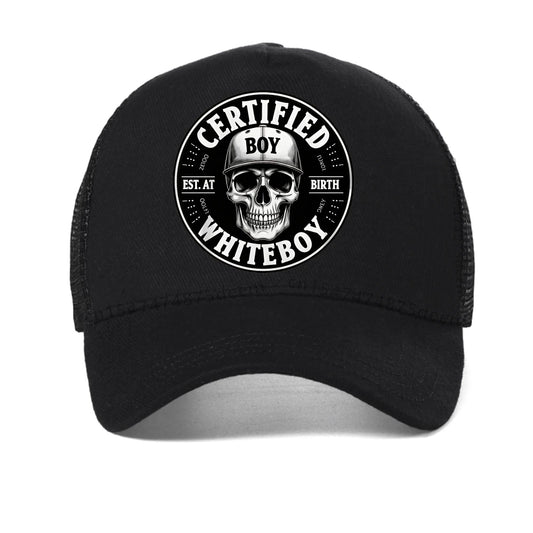 Certified Bold Skull Whiteboy Printed Baseball Cap
