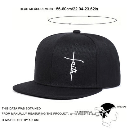 Unisex Faith Letter Cross Embroidery Hip-hop Hats Baseball Caps Sunscreen Hat Snapback Cap