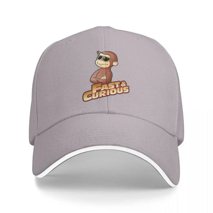 Curious George Anime Fast Funny Baseball Caps