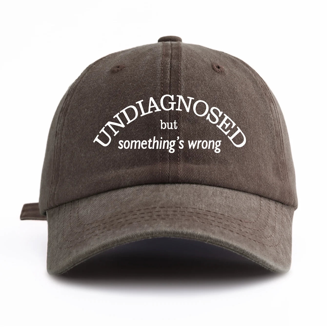 SOMETHING WRONG Print Washed Baseball Cap For Adults