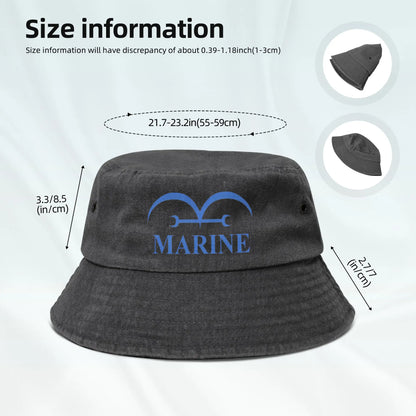 Marine One Piece Manga Bucket Hat